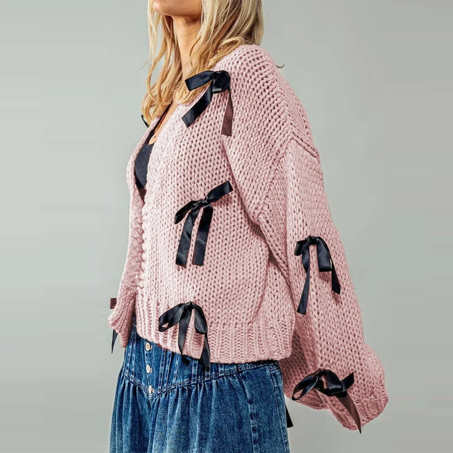 Belle Bow Cardigan - Olympus Madrid