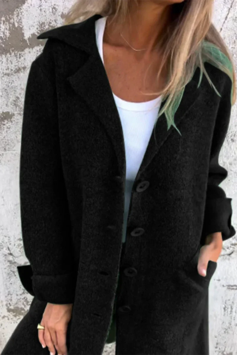Long Cashmere Buttoned Coat Nexo