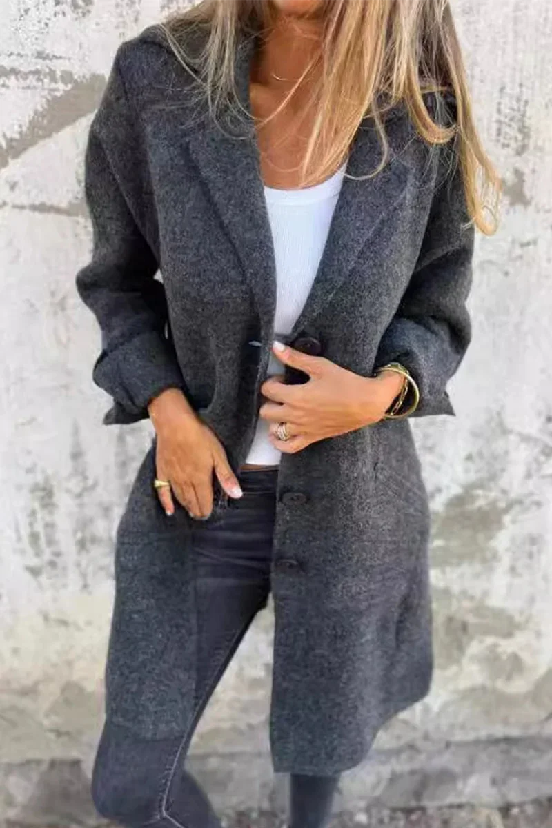 Long Cashmere Buttoned Coat Nexo