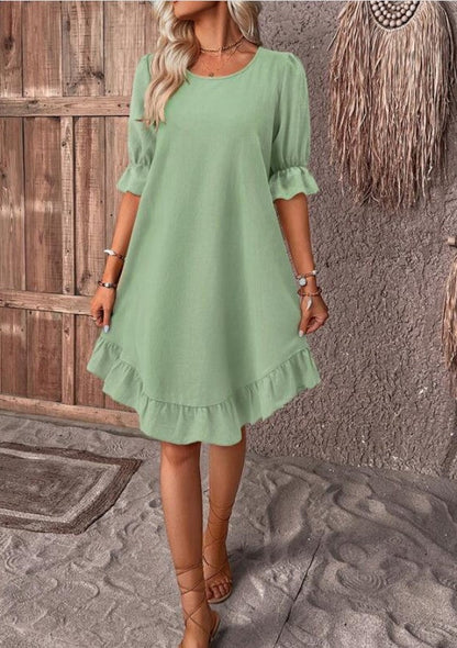 Isolde™ - Chic Ruffle Hem Dress