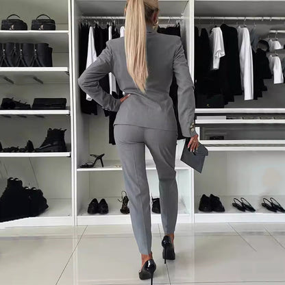 Elena™ Double-Breasted Blazer and Tailored Trousers Set